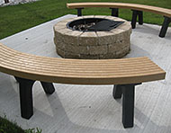 5' Curved surface mount cedar with black legs (250CCE) 
