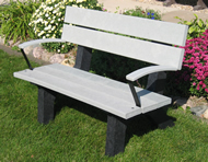 4' Hi-back gray with black legs and gray arm rests (540GR)